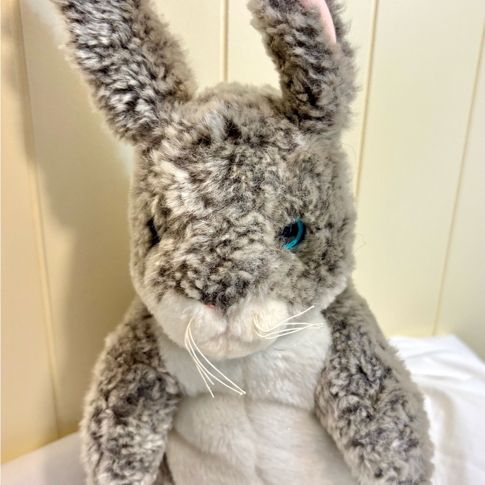 Vintage Ty Beanie Buddies 2001 Hopper‎ the Gray Rabbit 14” Plush Collectable